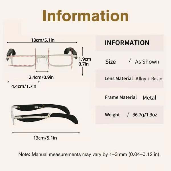 Foldable Anti-Blue Light Reading Glasses with Case