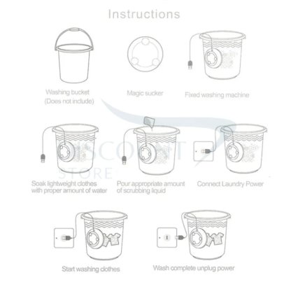 Portable Turbine Ultrasonic Washing Machine - (IMPORTED)