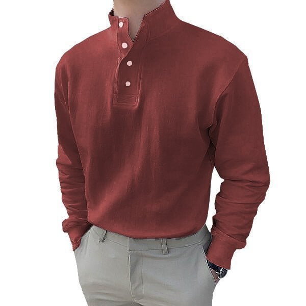 🔥Buy 2 Get Free Shipping🔥Gentleman's Simple Basic Stand-up Collar Long-sleeved Polo Shirt