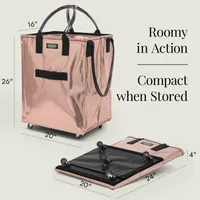 HK Rolling Tote Bag with Zip Top & Button Closure