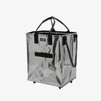HK Rolling Tote Bag with Zip Top & Button Closure
