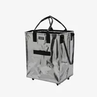 HK Rolling Tote Bag with Zip Top & Button Closure