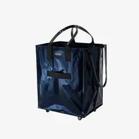 HK Rolling Tote Bag with Zip Top & Button Closure