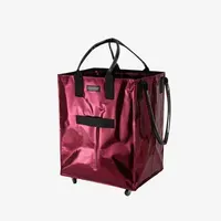 HK Rolling Tote Bag with Zip Top & Button Closure