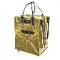 HK Rolling Tote Bag with Zip Top & Button Closure