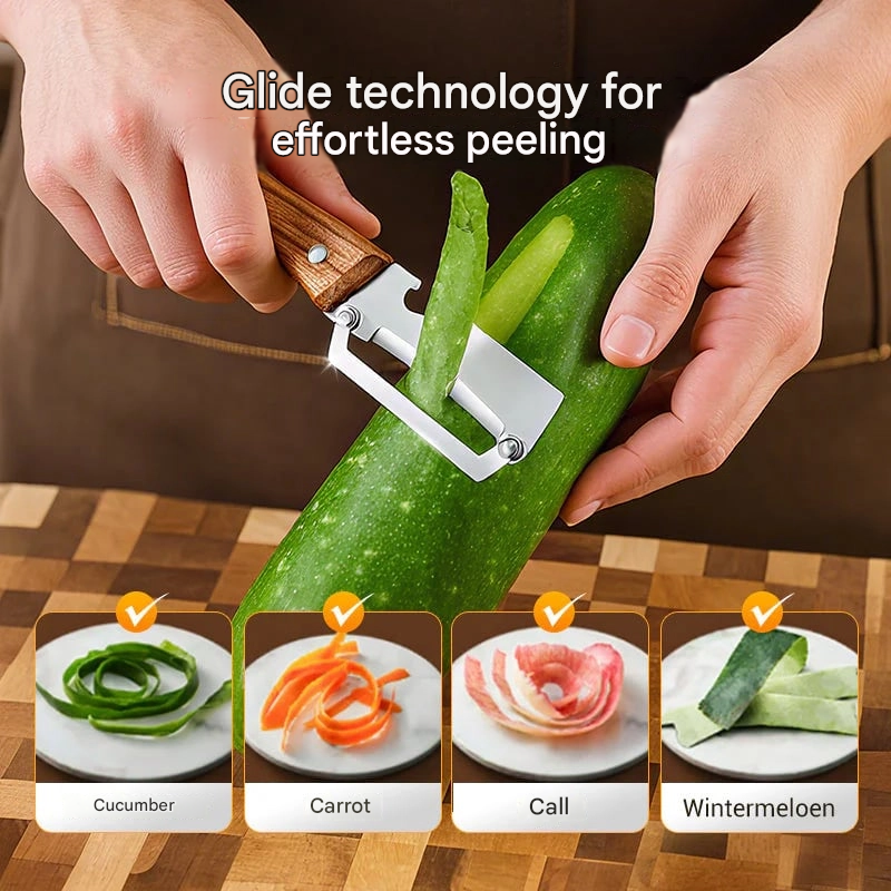 🥕 2 + 1 Free 🔥 Multifunctional Kitchen Vegetable Peeler – Stainless Steel Blade, Ergonomic Handle & Ideal for Fruits and Vegetables ✨