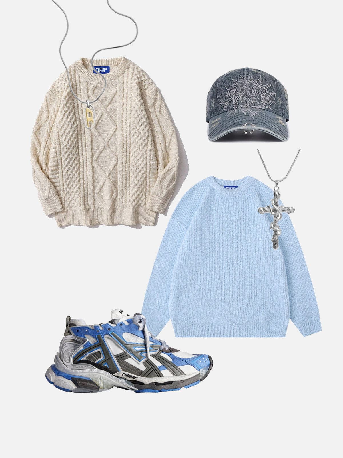 Aelfric Eden Retro 90s Cable Knit Sweater