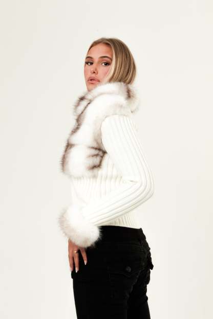 Ivory Fur Cardigan - White