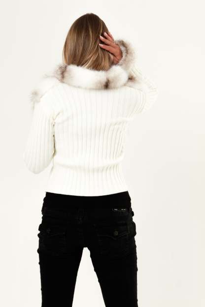 Ivory Fur Cardigan - White