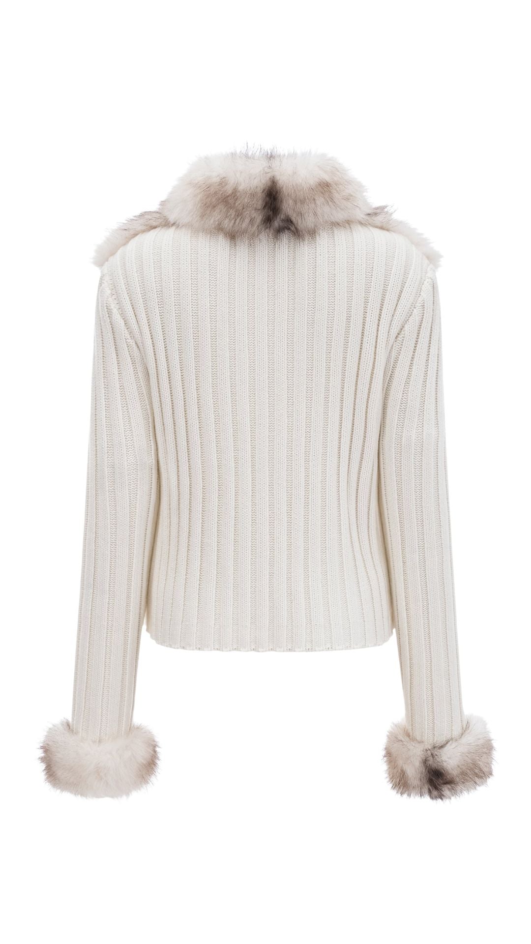 Ivory Fur Cardigan - White