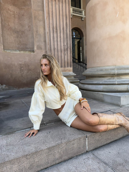 Aluna striped jacket - White/yellow