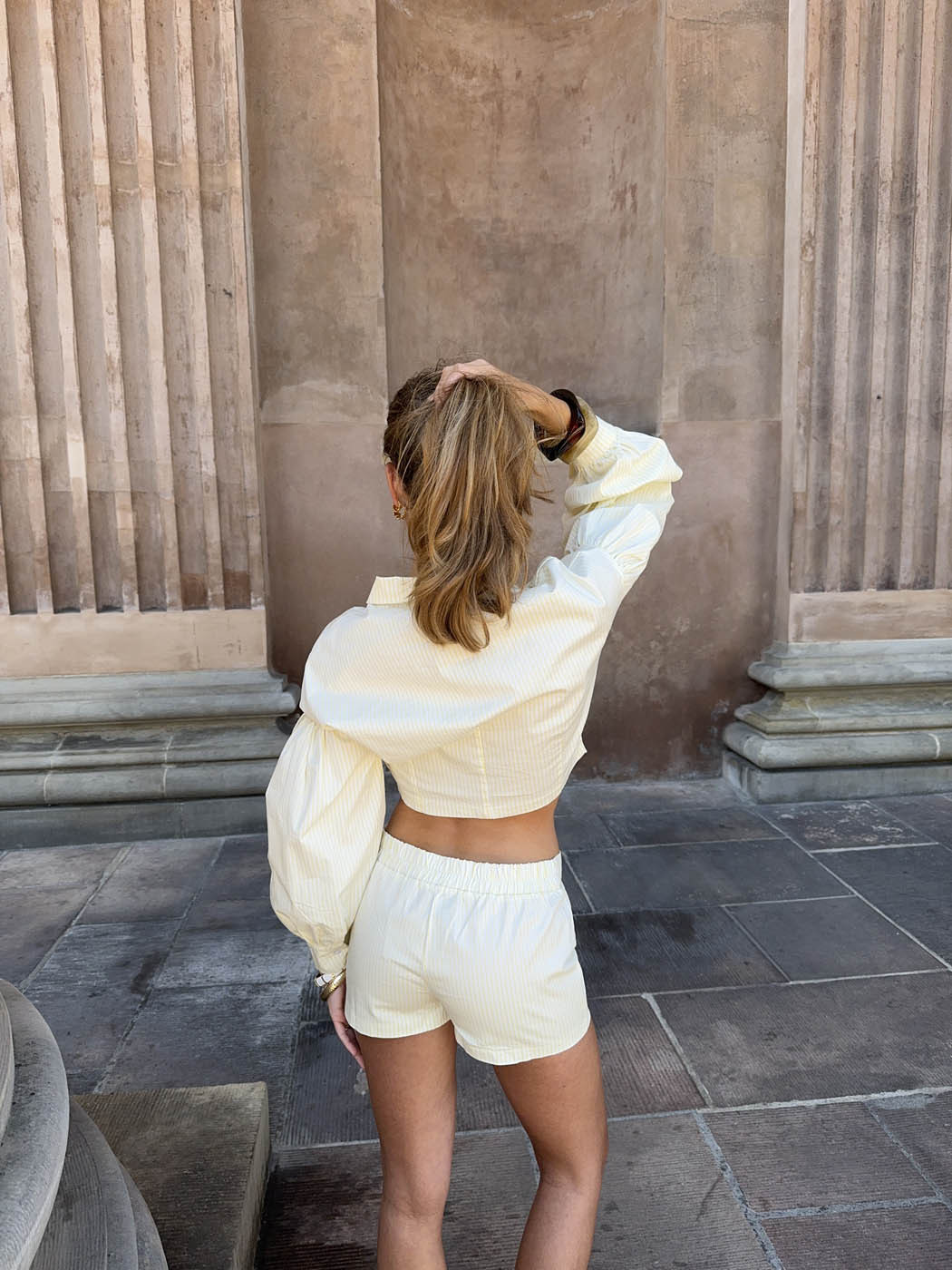 Aluna striped jacket - White/yellow