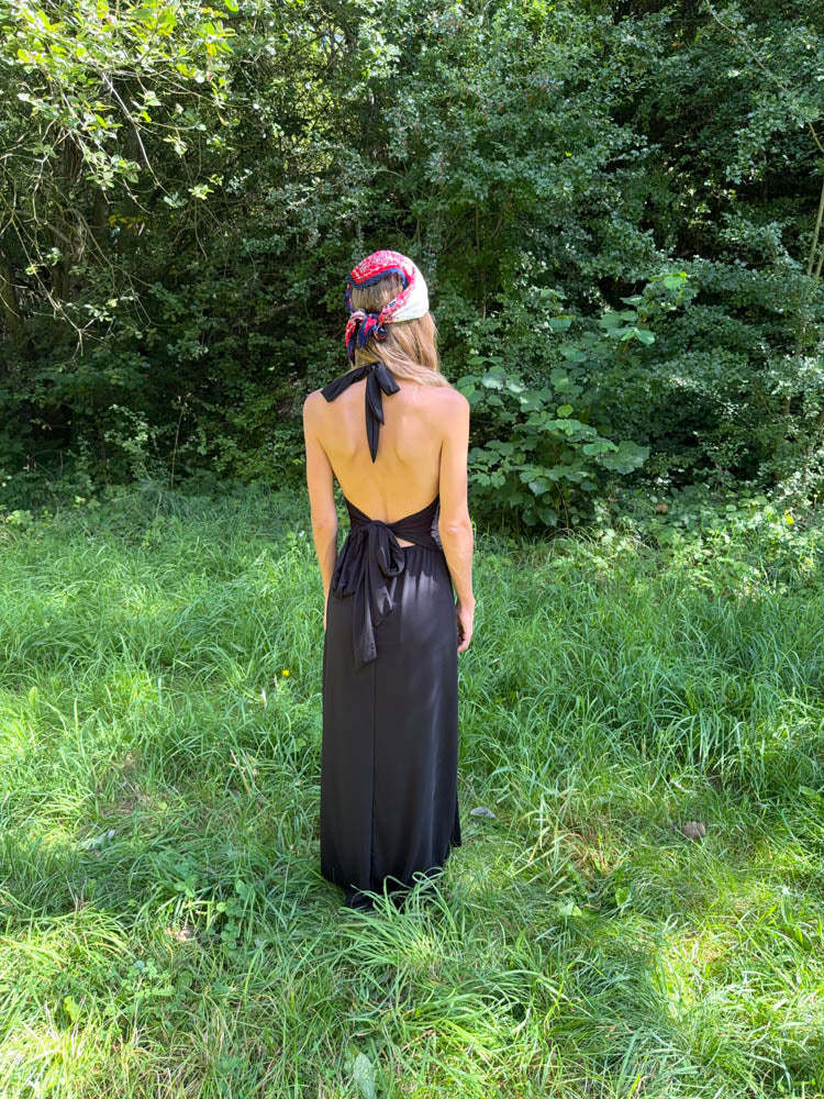 Clauda maxi dress with open back - Black