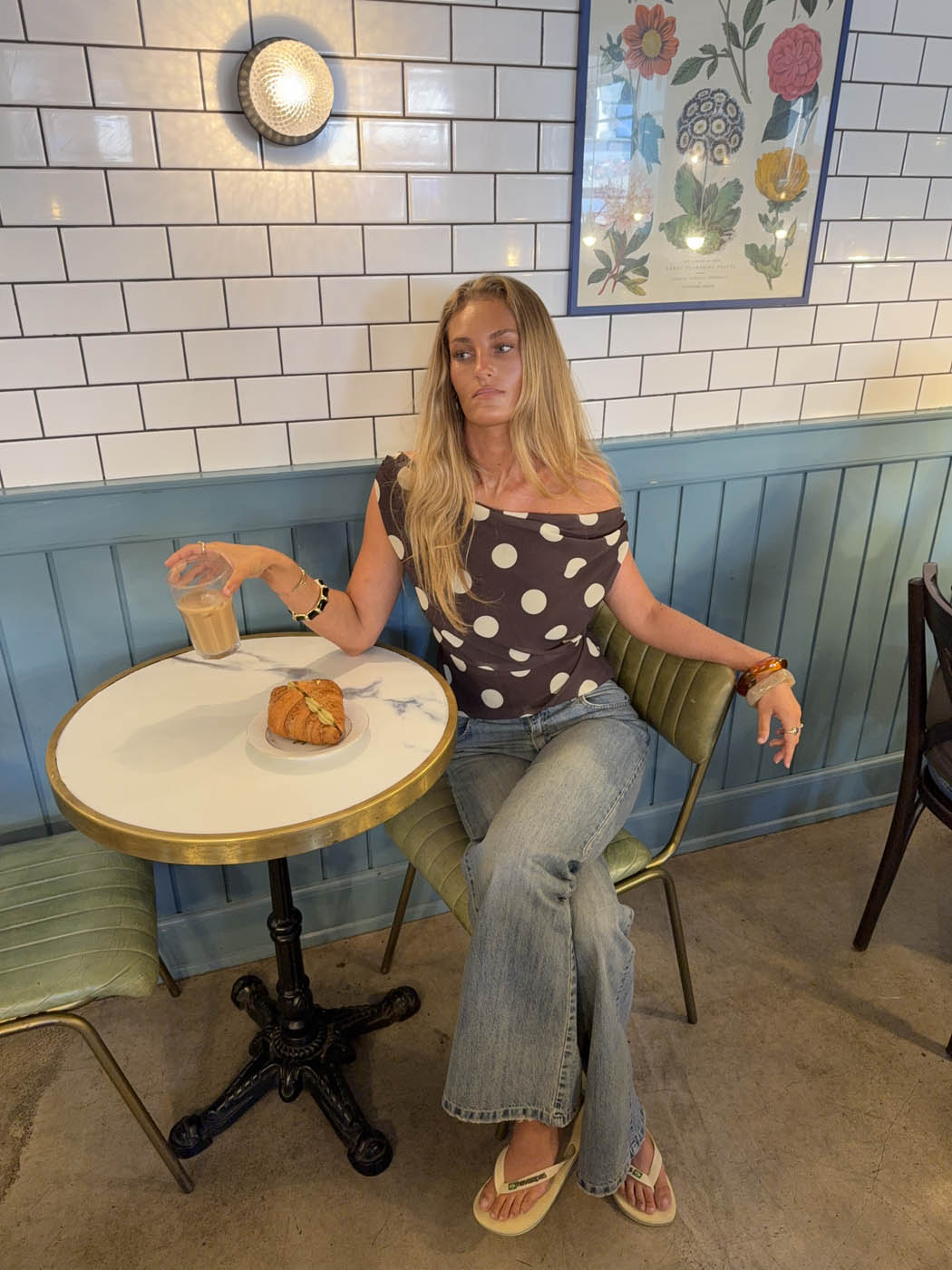 Lily top with polka dots – Brown/Yellow