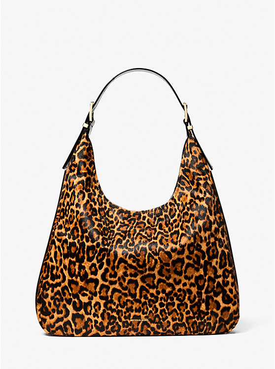 Nolita Large Leopard Print Calf Hair Shoulder Bag