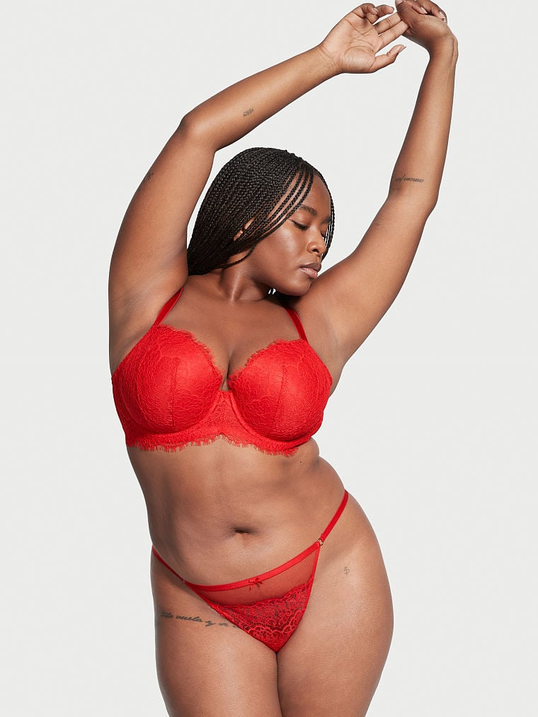 Lace Trim V-String Panty