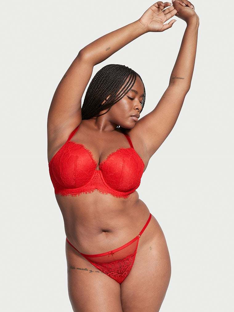 Lace Trim V-String Panty