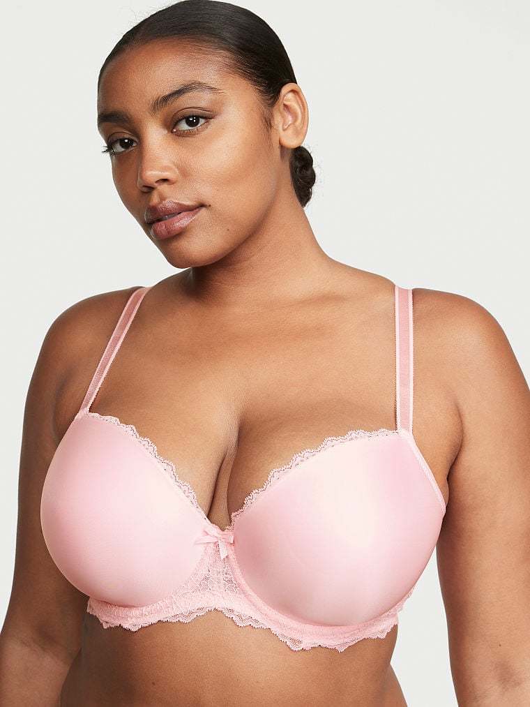 Lightly Lined Lace Trim Demi Bra