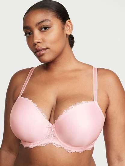 Lightly Lined Lace Trim Demi Bra
