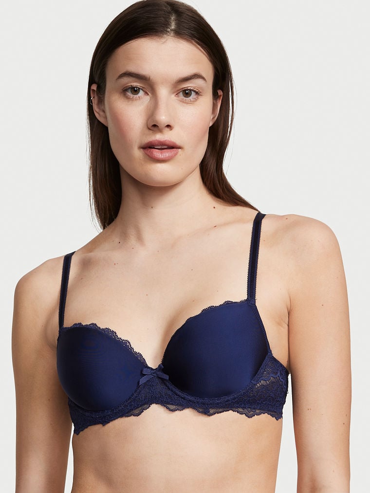 Lightly Lined Lace Trim Demi Bra