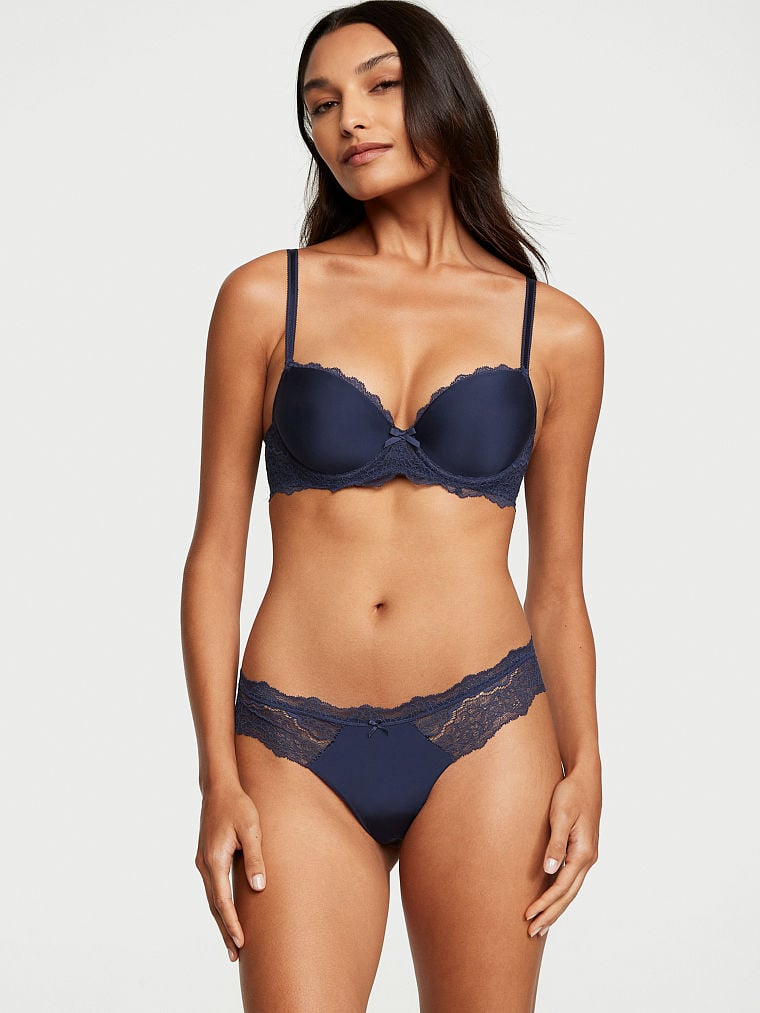 Lightly Lined Lace Trim Demi Bra