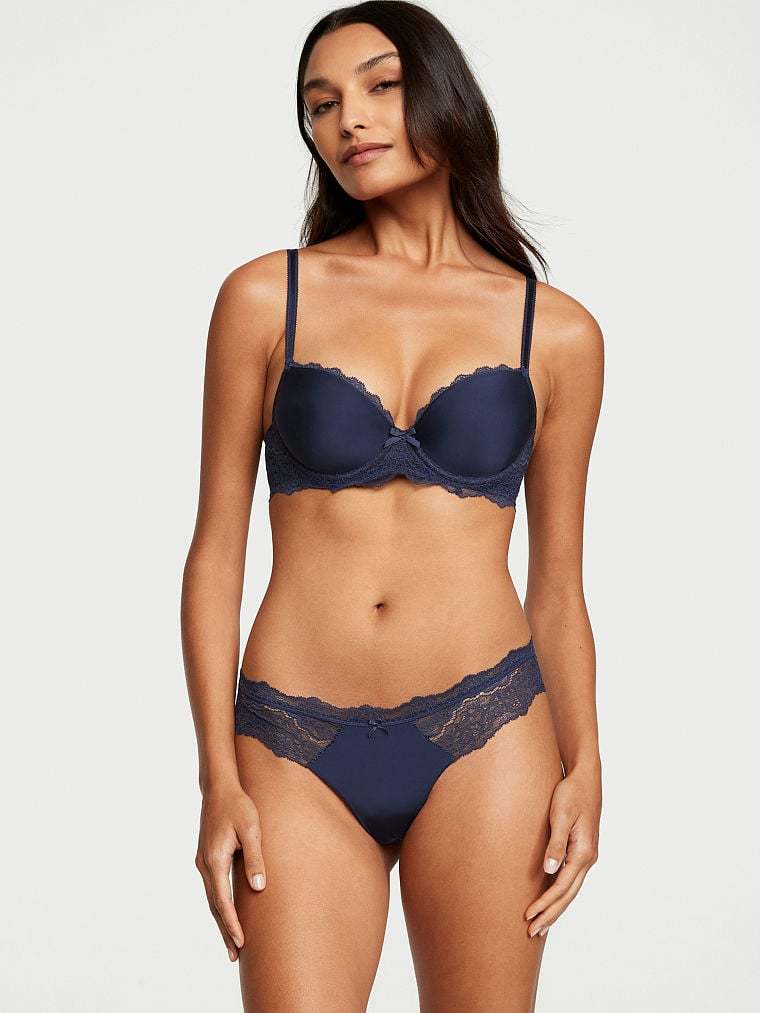 Lightly Lined Lace Trim Demi Bra