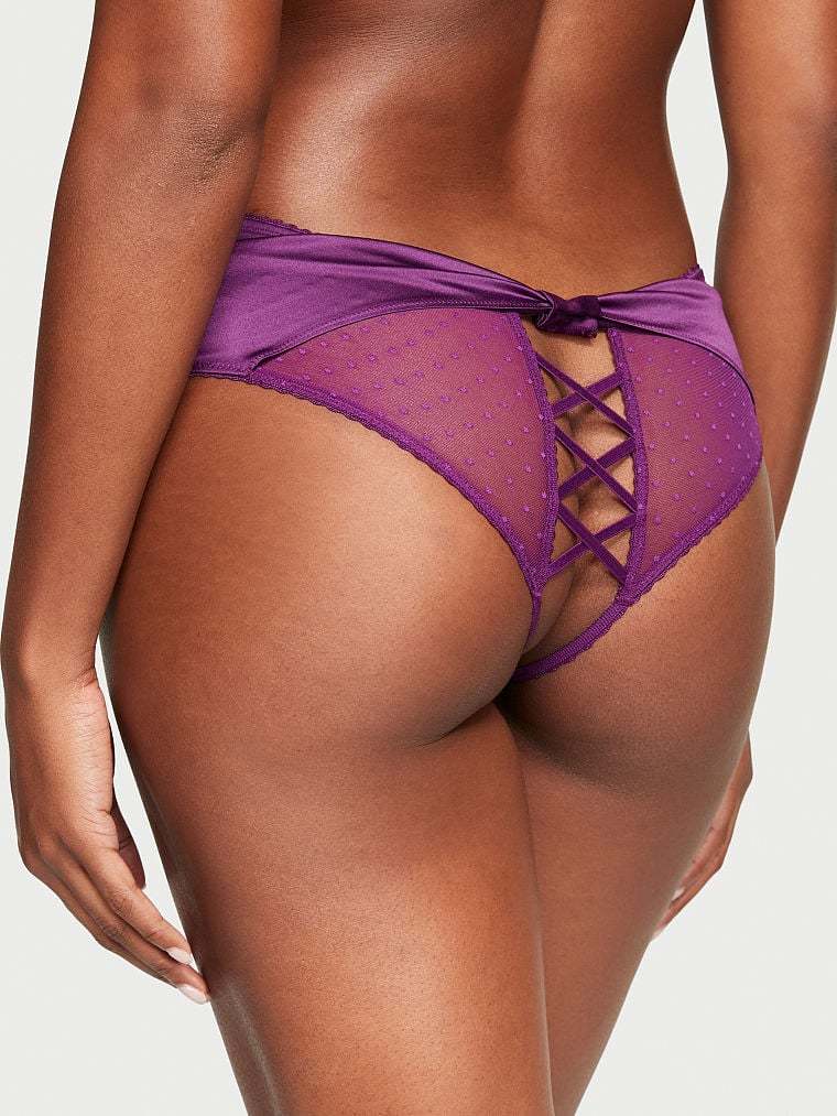 Bow-Back Open Lace-Up Cheeky Panty