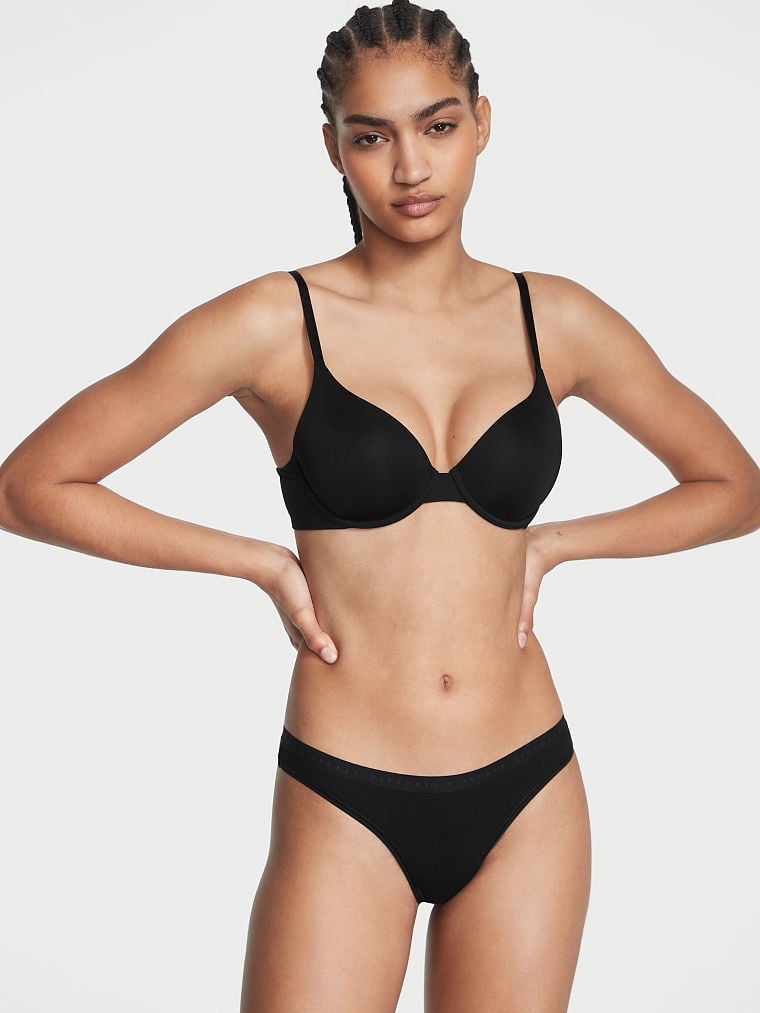 Stretch Cotton Thong Panty