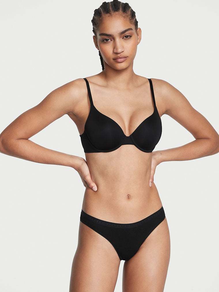 Stretch Cotton Thong Panty