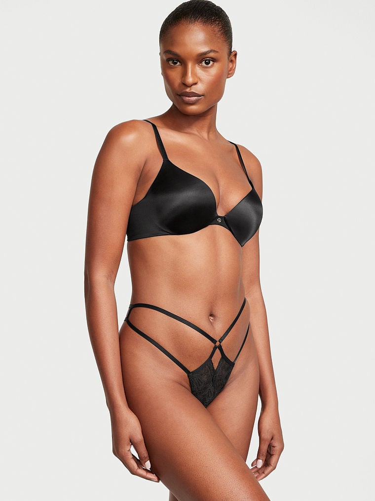 Strappy Lace Crotchless Thong Panty