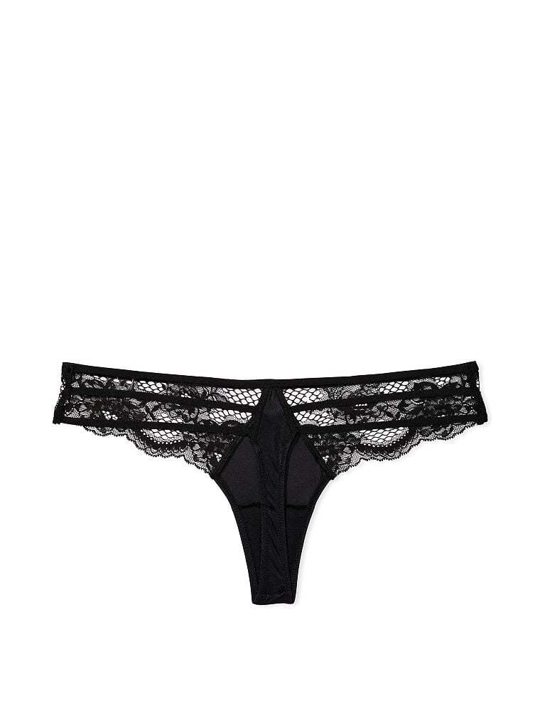 Lace-Trim Thong Panty