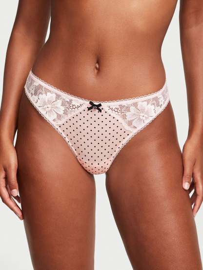 Lace-Front Thong Panty