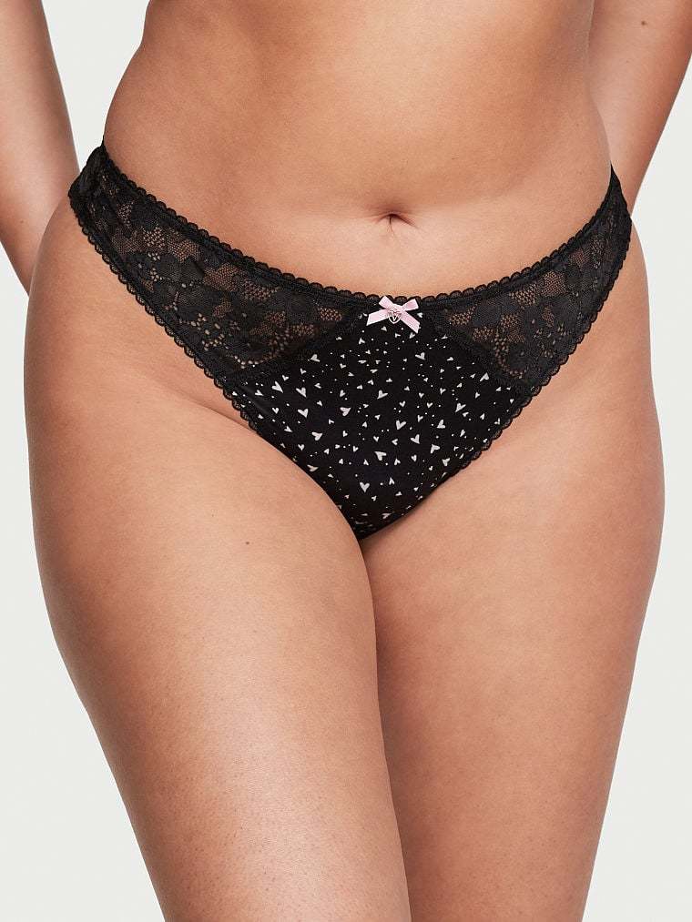 Lace-Front Thong Panty