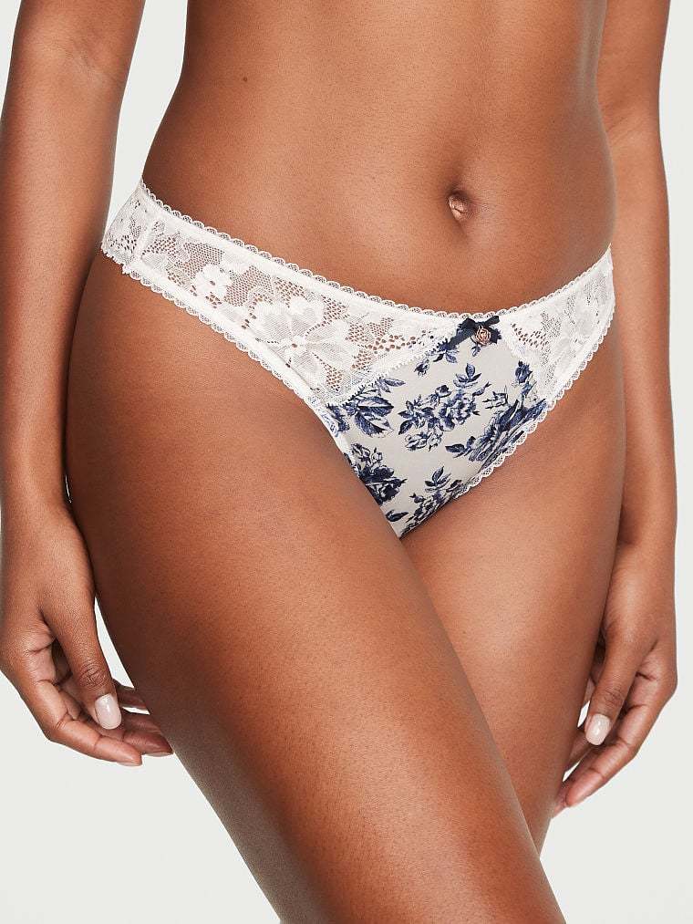 Lace-Front Thong Panty