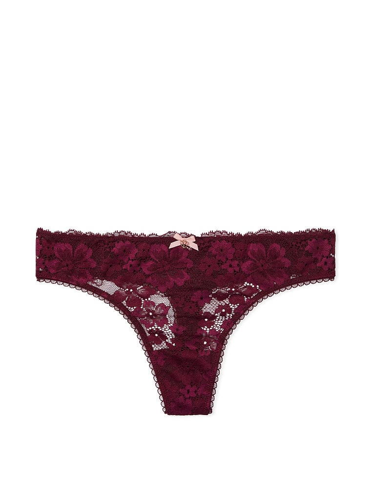 Lace-Front Thong Panty
