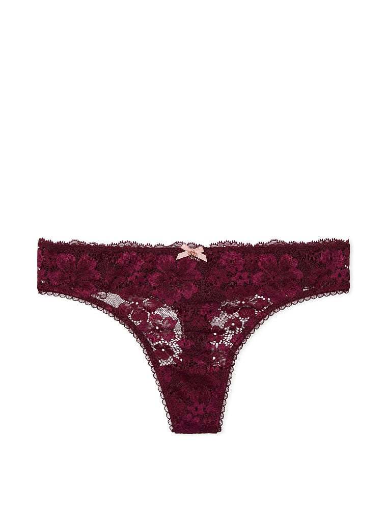 Lace-Front Thong Panty