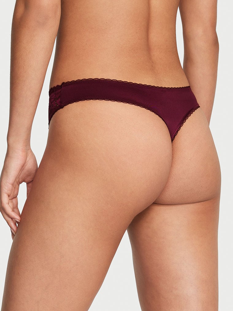 Lace-Front Thong Panty