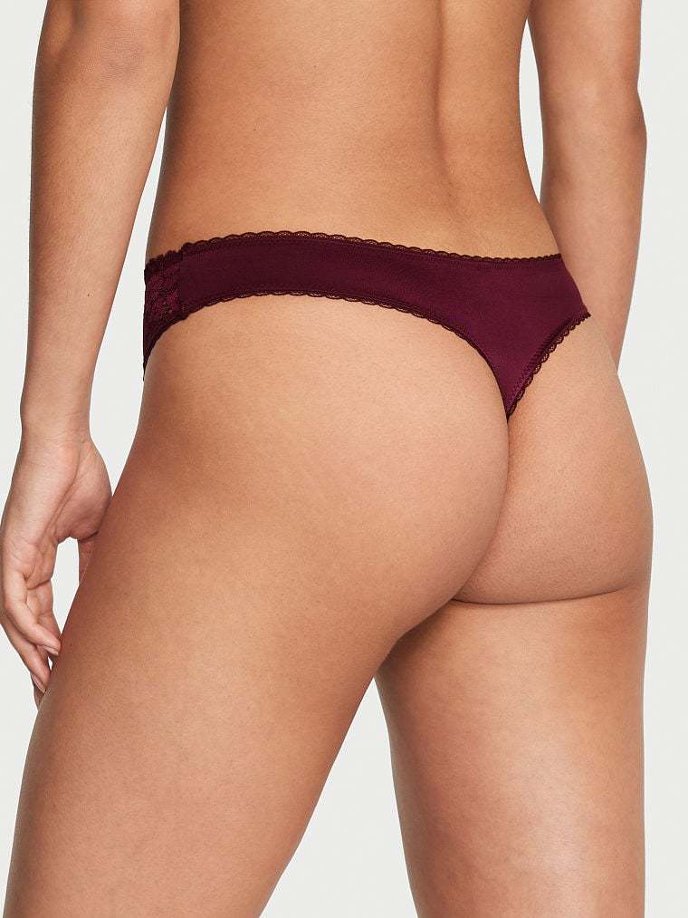 Lace-Front Thong Panty
