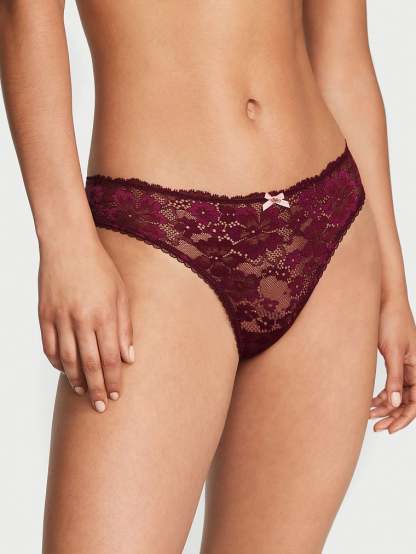 Lace-Front Thong Panty