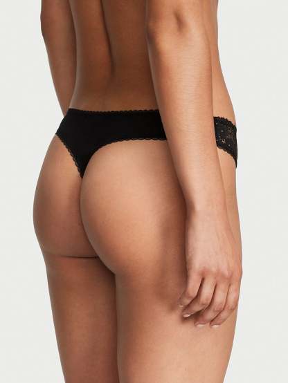 Lace-Front Thong Panty