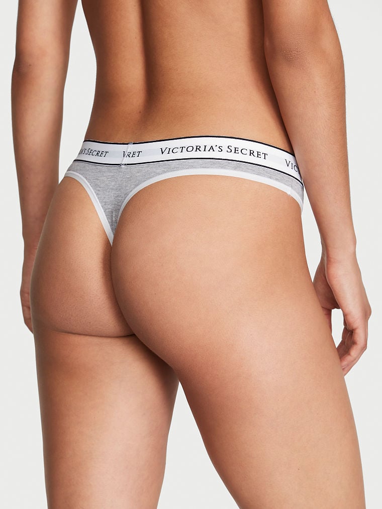 Logo Cotton Thong Panty