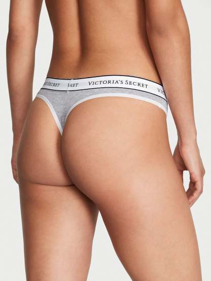 Logo Cotton Thong Panty