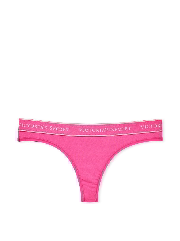 Logo Cotton Thong Panty