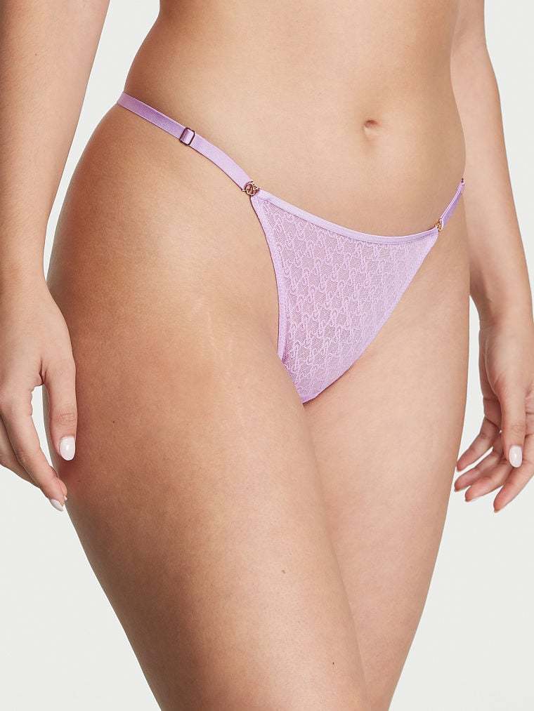 Lace-Trim Thong Panty