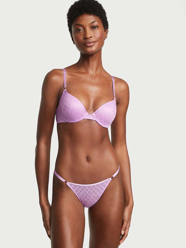 Lace-Trim Thong Panty