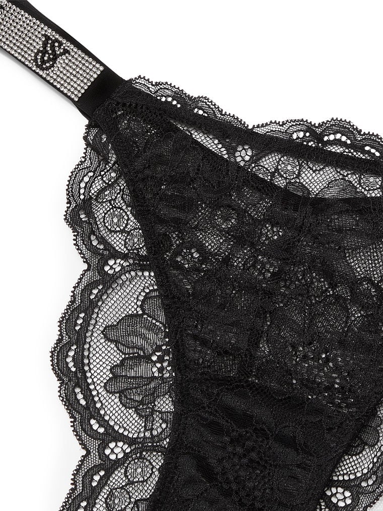 Shine Chain Strap Lace Brazilian Panty