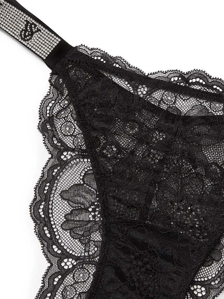 Shine Chain Strap Lace Brazilian Panty