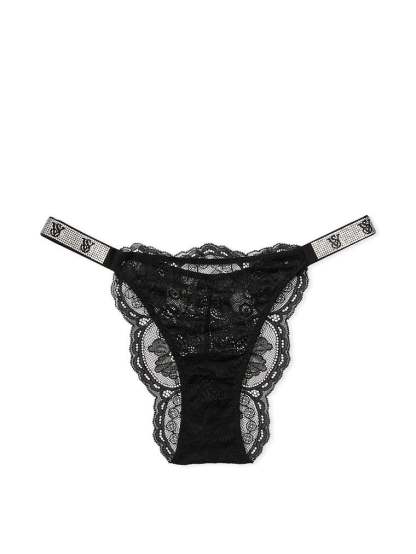 Shine Chain Strap Lace Brazilian Panty
