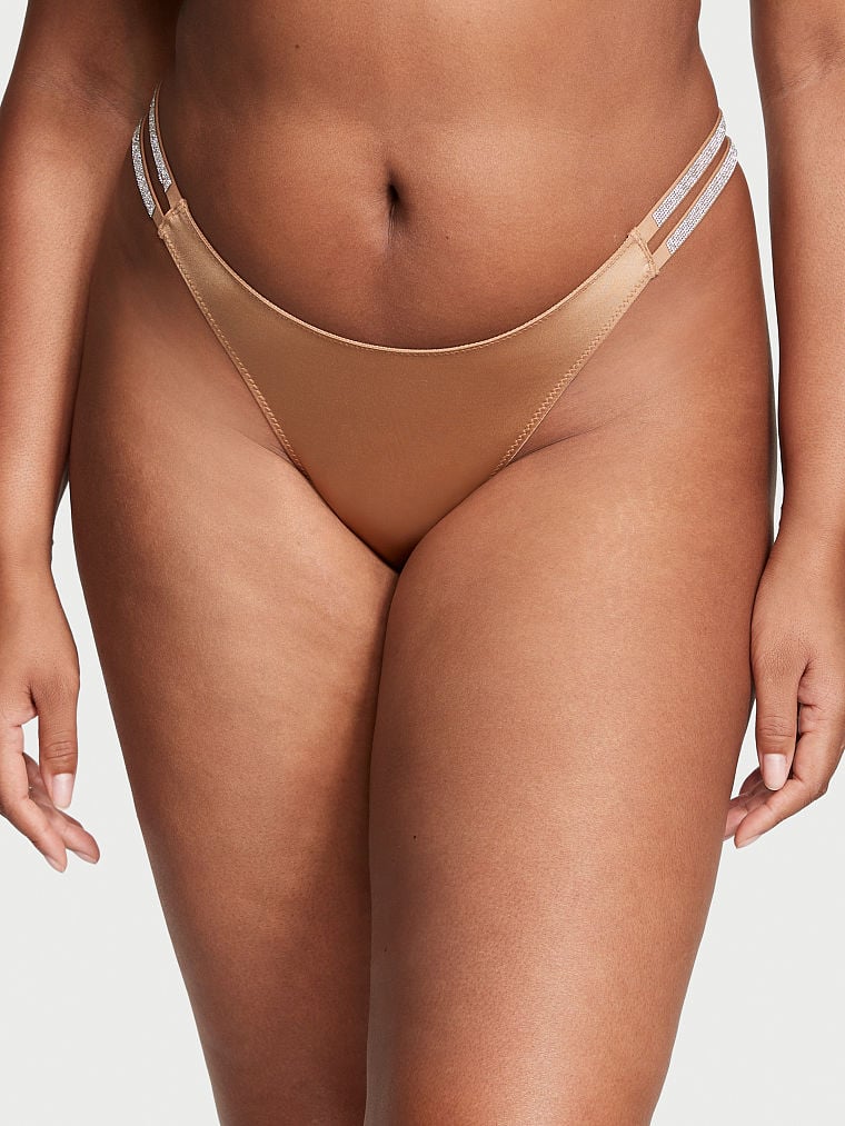 Double Shine Strap Smooth Brazilian Panty