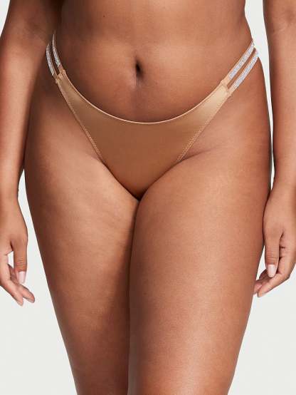 Double Shine Strap Smooth Brazilian Panty